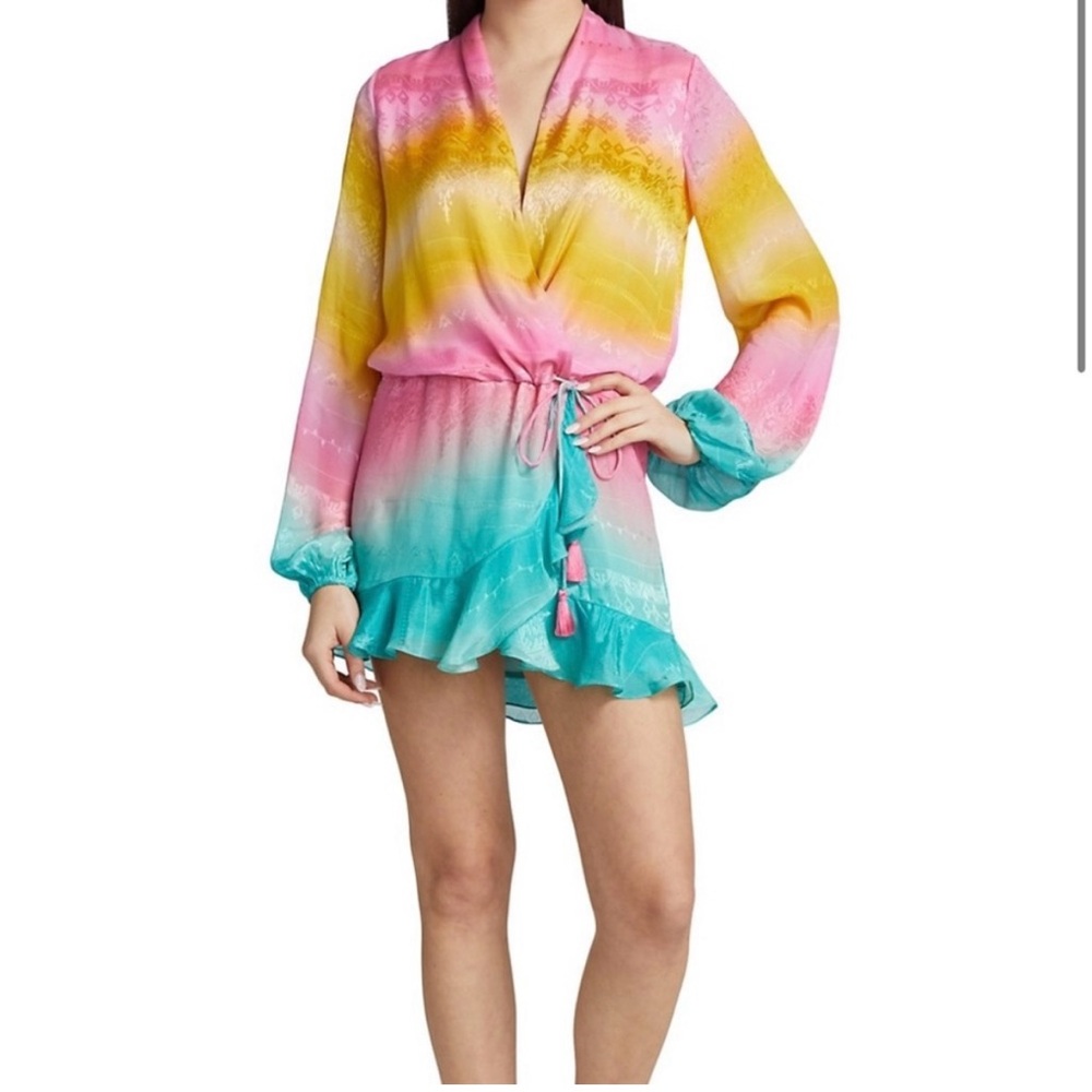 Rococo Sand Ombré Wrap Mini Dress